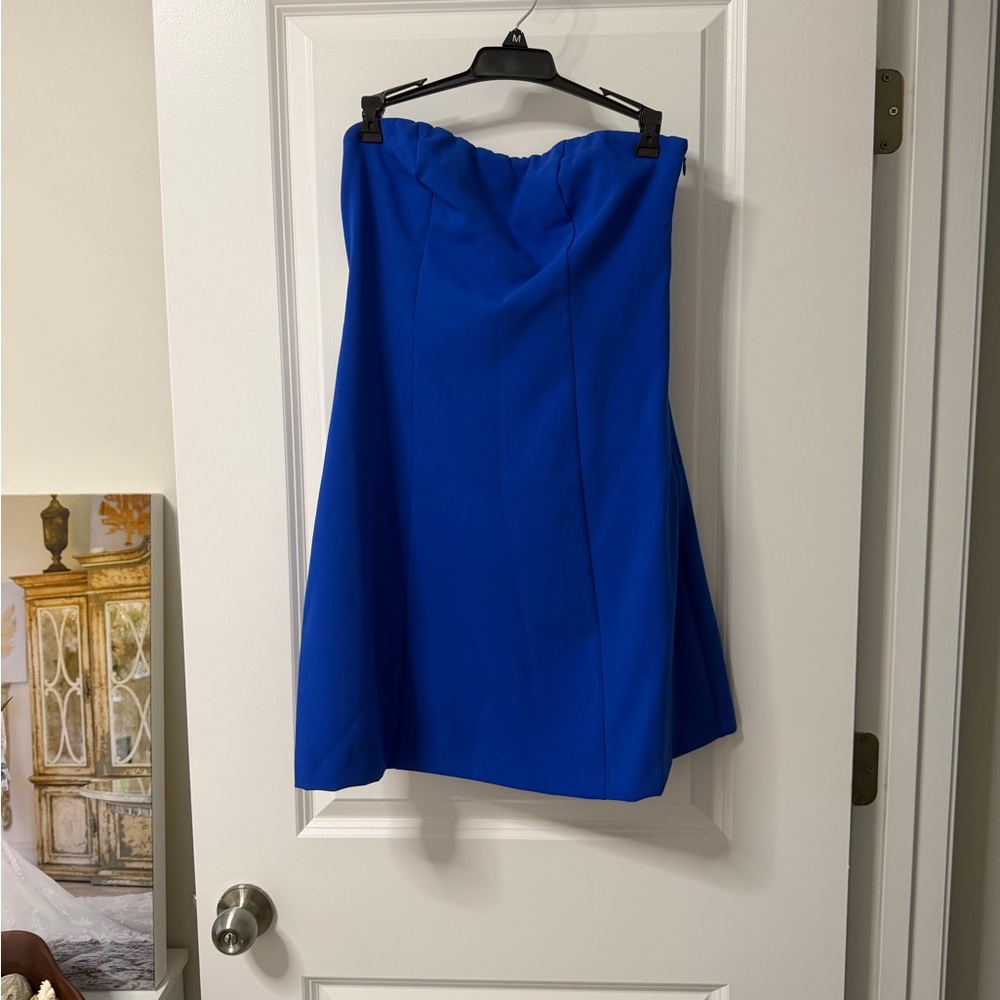 Royal Blue Strapless A-Line Skirt